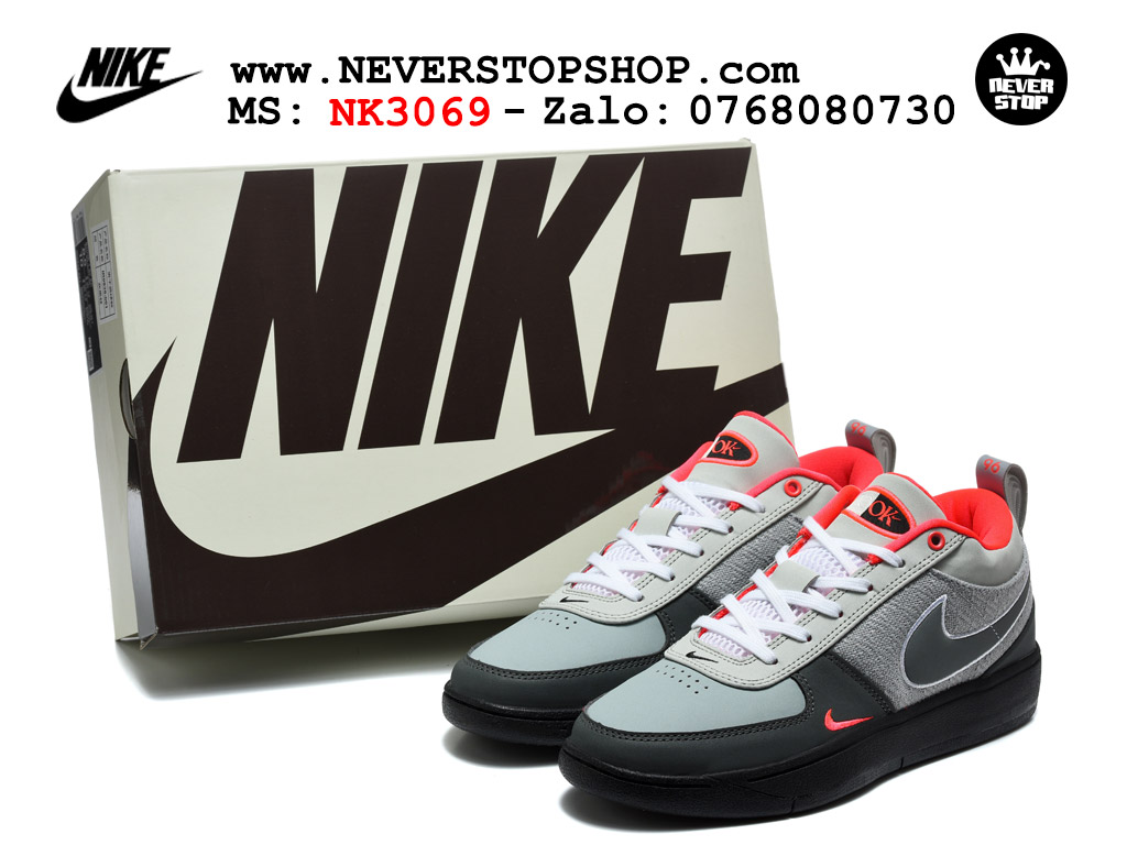 Giày bóng rổ cổ thấp Nike Book 1 Xám Đỏ nam nữ chuyên outdoor replica 1:1 like auth real chính hãng giá rẻ tốt nhất tại NeverStopShop.com HCM