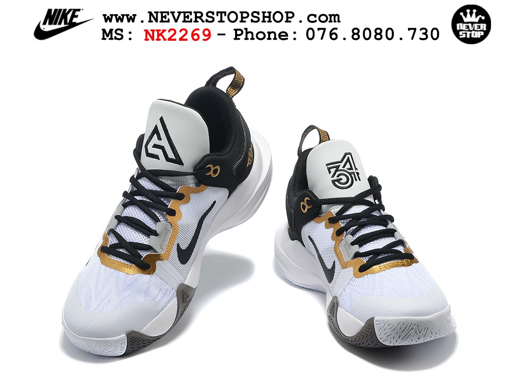 Giày bóng rổ cổ thấp Nike Giannis Immortality 2 Trắng Vàng chuyên indoor outdoor replica 1:1 real chính hãng giá rẻ tốt nhất tại NeverStop Sneaker Shop Hồ Chí Minh