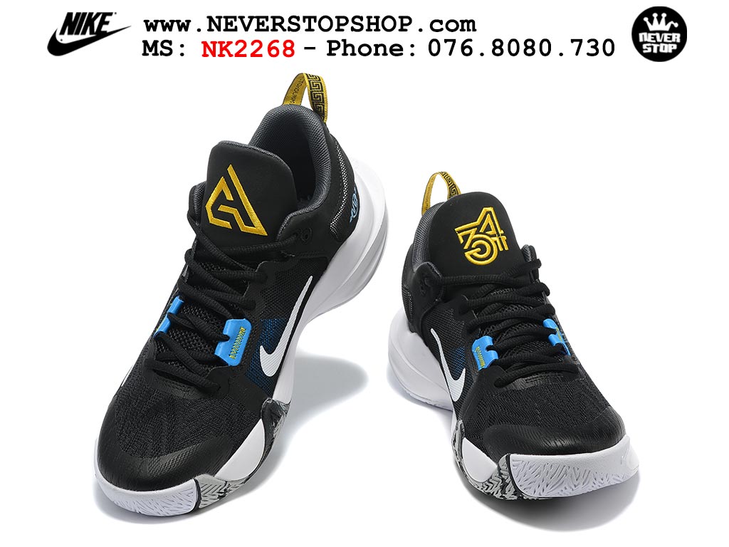 Giày bóng rổ cổ thấp Nike Giannis Immortality 2 Đen Trắng chuyên indoor outdoor replica 1:1 real chính hãng giá rẻ tốt nhất tại NeverStop Sneaker Shop Hồ Chí Minh
