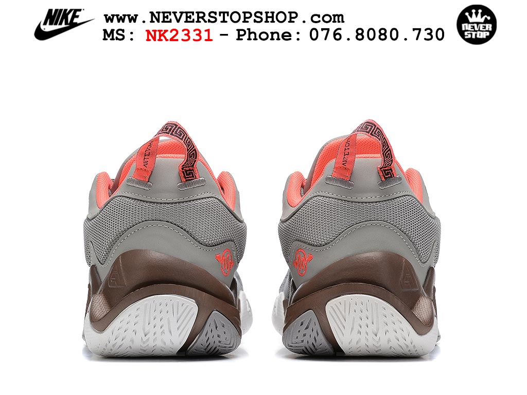 Giày bóng rổ cổ thấp Nike Giannis Immortality 2 Xám Nâu chuyên indoor outdoor replica 1:1 real chính hãng giá rẻ tốt nhất tại NeverStop Sneaker Shop Hồ Chí Minh