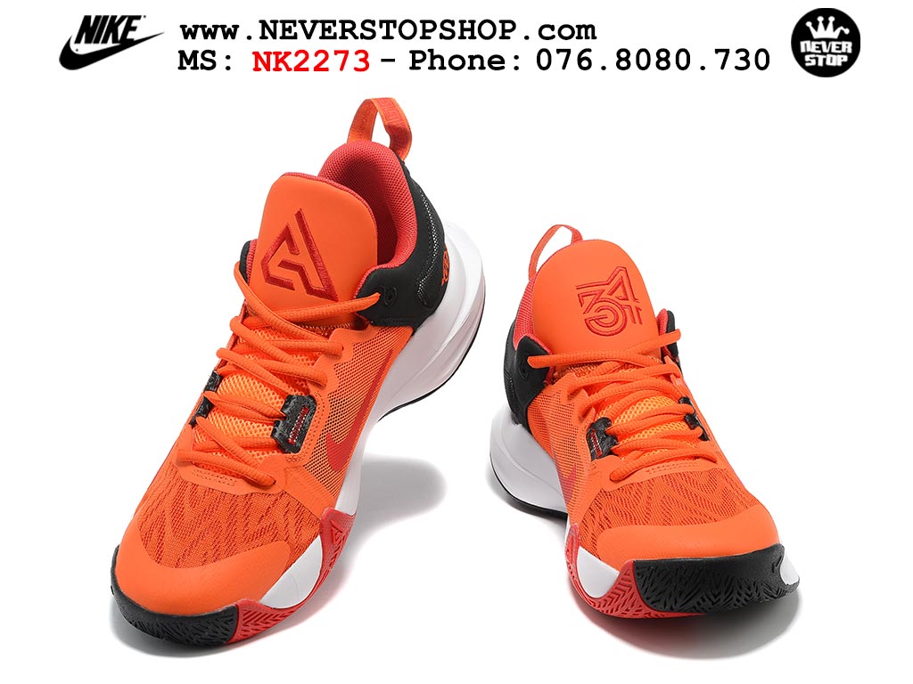 Giày bóng rổ cổ thấp Nike Giannis Immortality 2 Cam Đen chuyên indoor outdoor replica 1:1 real chính hãng giá rẻ tốt nhất tại NeverStop Sneaker Shop Hồ Chí Minh