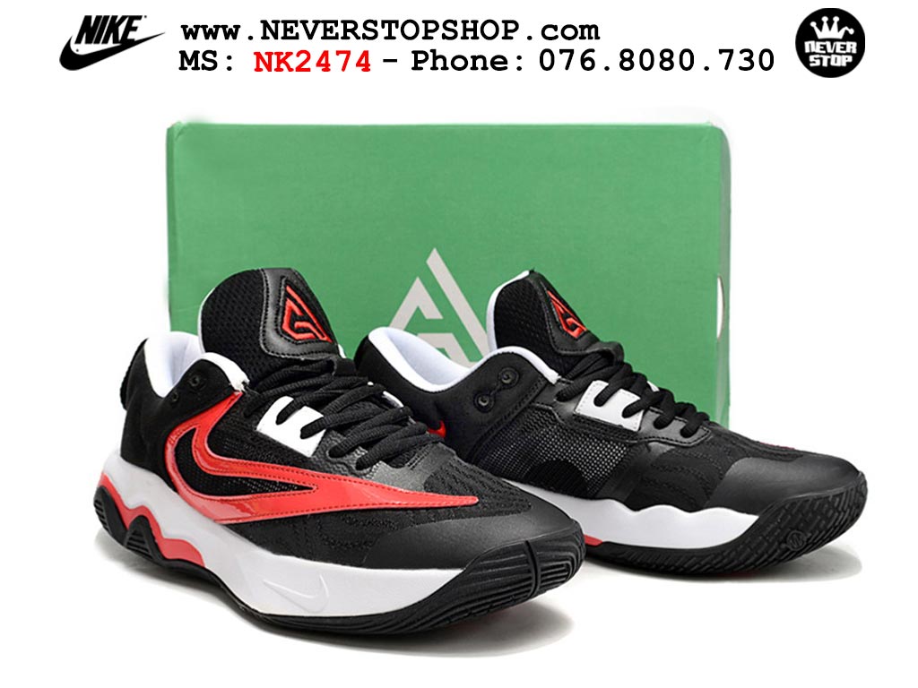 Giày bóng rổ cổ thấp Nike Giannis Immortality 3 Đen Đỏ chuyên indoor outdoor replica 1:1 real chính hãng giá rẻ tốt nhất tại NeverStop Sneaker Shop Hồ Chí Minh