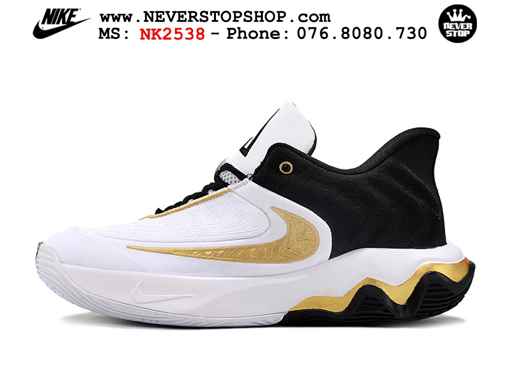 Giày bóng rổ cổ thấp Nike Giannis Immortality 4 Trắng Vàng chuyên indoor outdoor replica 1:1 real chính hãng giá rẻ tốt nhất tại NeverStop Sneaker Shop Hồ Chí Minh