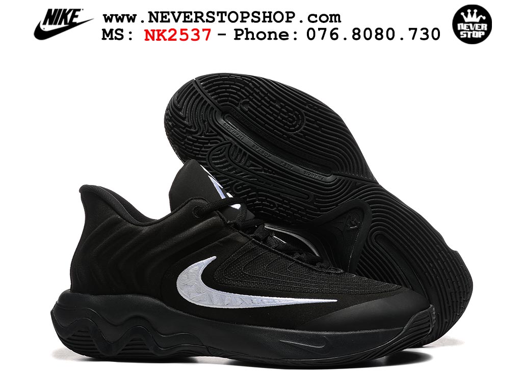 Giày bóng rổ cổ thấp Nike Giannis Immortality 4 Đen Trắng chuyên indoor outdoor replica 1:1 real chính hãng giá rẻ tốt nhất tại NeverStop Sneaker Shop Hồ Chí Minh