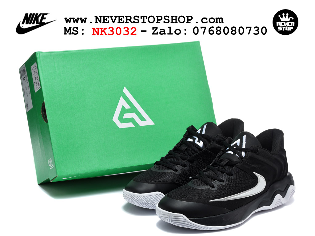 Giày bóng rổ outdoor Nike Giannis Immortality 4 Đen Trắng nhẹ êm cổ thấp đế chống mòn rít sân giá tốt tại NeverStop Basketball Sneaker Shop Giày bóng rổ cổ thấp Nike Giannis Immortality 4 Đen Trắng chuyên indoor outdoor replica 1:1 real chính hãng giá rẻ tốt nhất tại NeverStop Sneaker Shop Hồ Chí Minh
