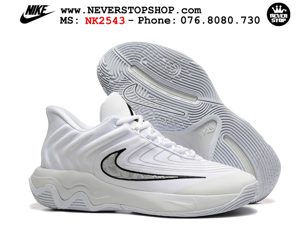 Giày bóng rổ cổ thấp Nike Giannis Immortality 4 Trắng Đen chuyên indoor outdoor replica 1:1 real chính hãng giá rẻ tốt nhất tại NeverStop Sneaker Shop Hồ Chí Minh