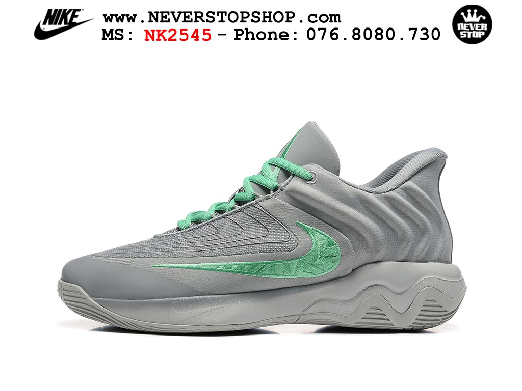 Giày bóng rổ cổ thấp Nike Giannis Immortality 4 Xám Xanh Lá chuyên indoor outdoor replica 1:1 real chính hãng giá rẻ tốt nhất tại NeverStop Sneaker Shop Hồ Chí Minh