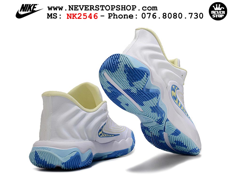 Giày bóng rổ cổ thấp Nike Giannis Immortality 4 Trắng Xanh Dương chuyên indoor outdoor replica 1:1 real chính hãng giá rẻ tốt nhất tại NeverStop Sneaker Shop Hồ Chí Minh