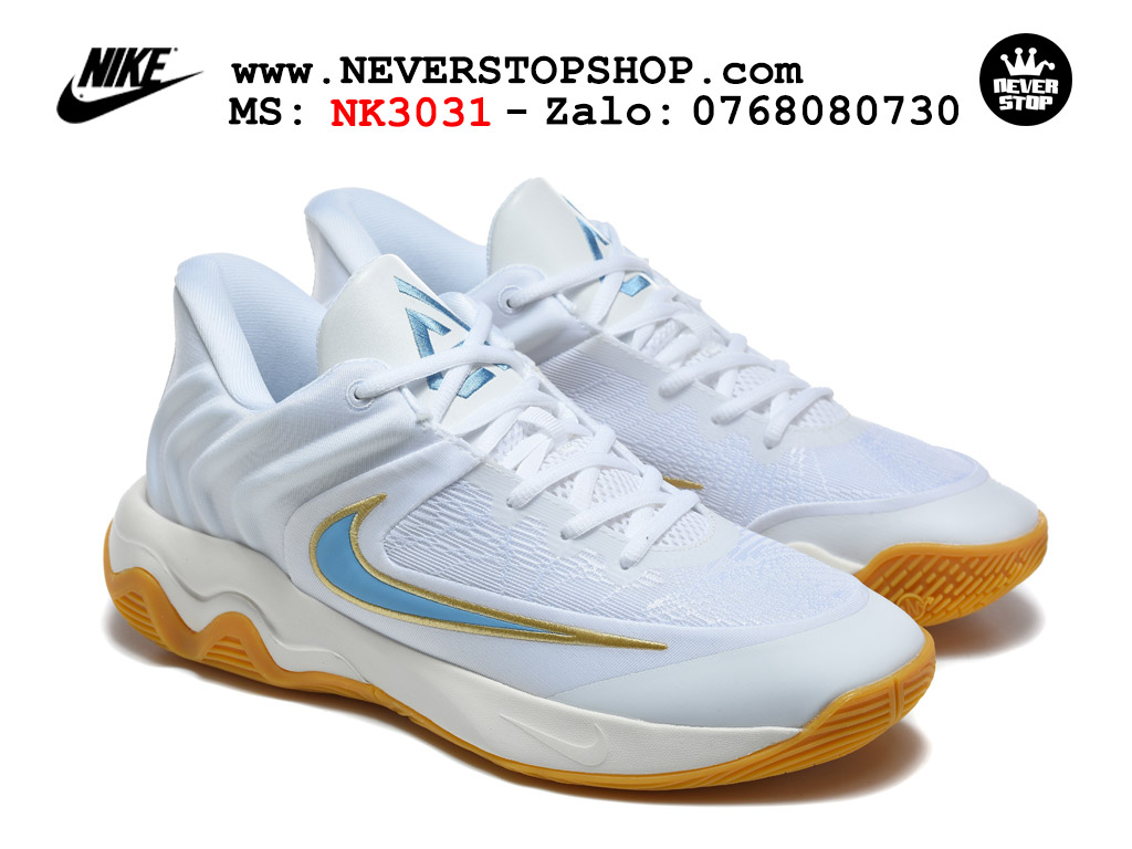 Giày bóng rổ outdoor Nike Giannis Immortality 4 Trắng Xanh nhẹ êm cổ thấp đế chống mòn rít sân giá tốt tại NeverStop Basketball Sneaker Shop Giày bóng rổ cổ thấp Nike Giannis Immortality 4 Trắng Xanh chuyên indoor outdoor replica 1:1 real chính hãng giá rẻ tốt nhất tại NeverStop Sneaker Shop Hồ Chí Minh