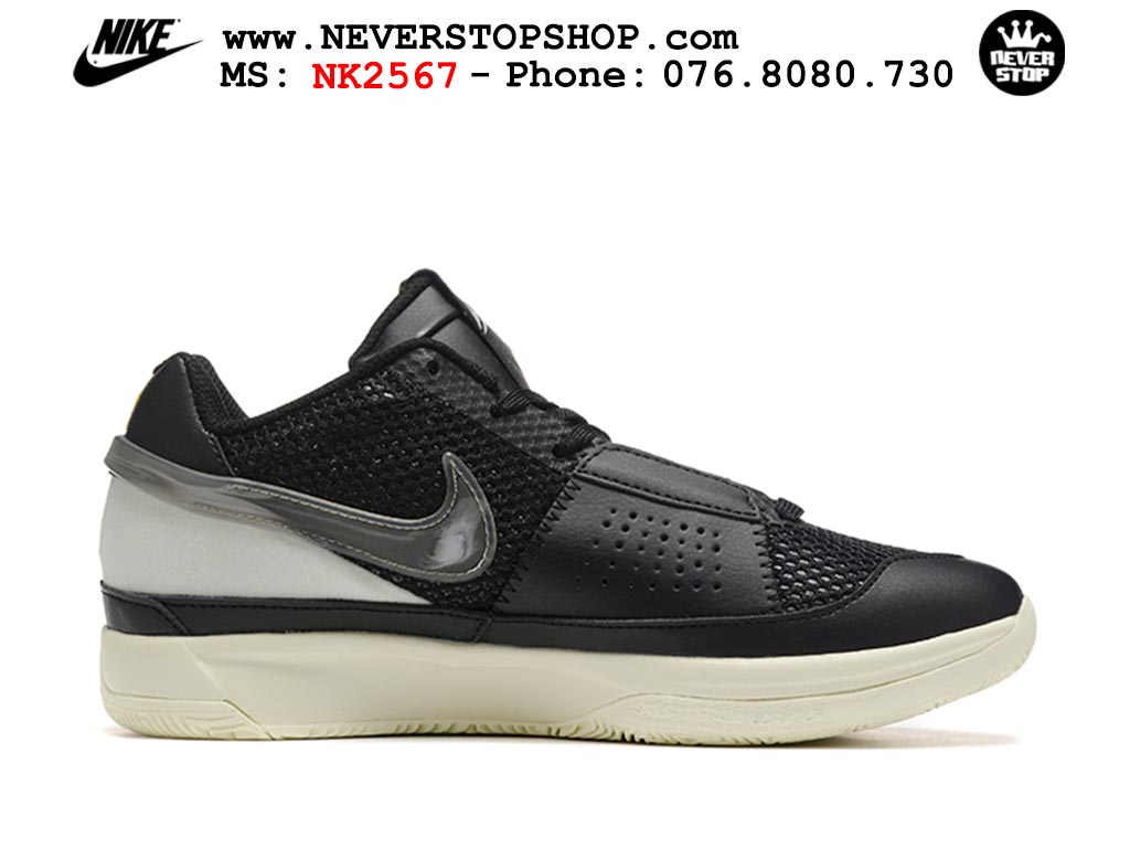 Giày bóng rổ cổ thấp Nike Ja 1 Đen Trắng nam chuyên outdoor replica 1:1 real chính hãng giá rẻ tốt nhất tại NeverStopShop.com HCM