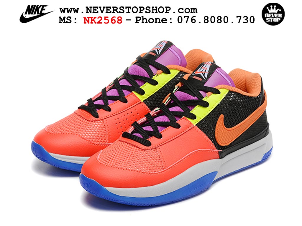 Giày bóng rổ cổ thấp Nike Ja 1 Cam Tím nam chuyên outdoor replica 1:1 real chính hãng giá rẻ tốt nhất tại NeverStopShop.com HCM