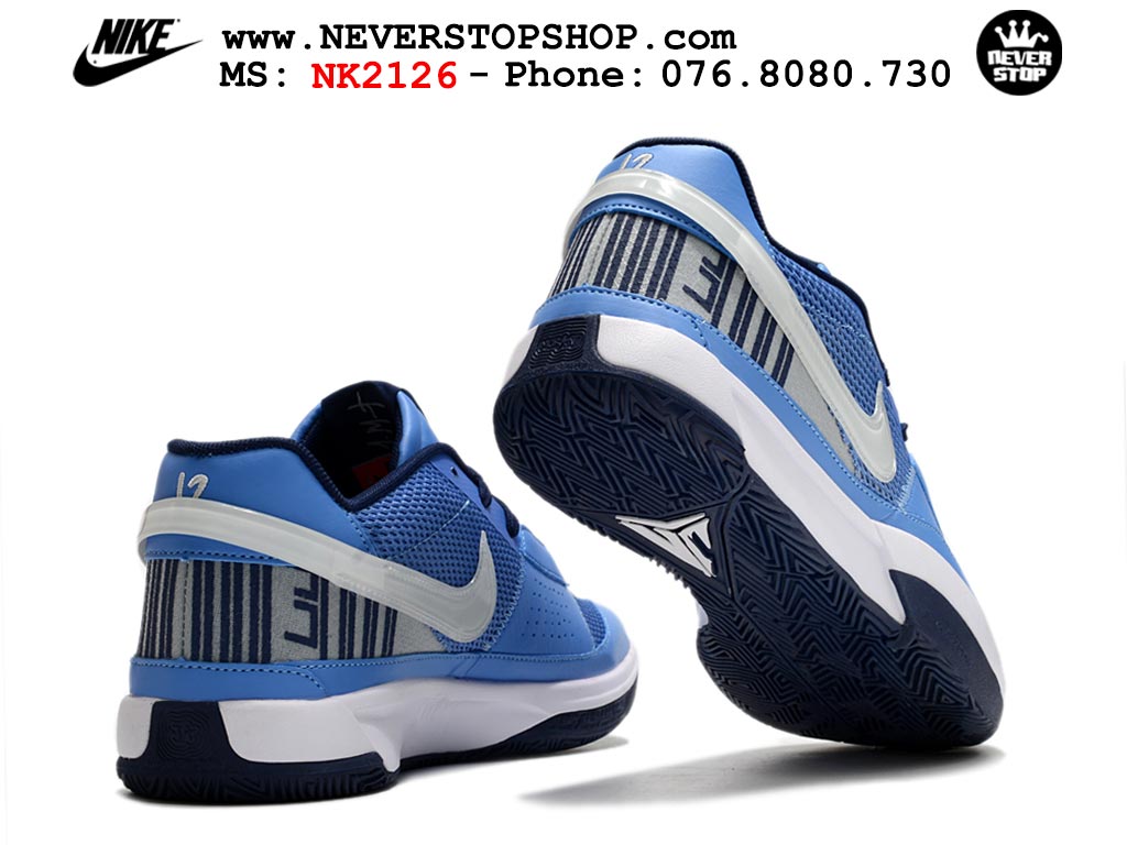 Giày bóng rổ cổ thấp Nike Ja 1 Xanh Trắng nam chuyên outdoor replica 1:1 real chính hãng giá rẻ tốt nhất tại NeverStopShop.com HCM