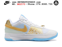 Giày bóng rổ cổ thấp Nike Ja 1 Trắng Vàng nam chuyên outdoor replica 1:1 real chính hãng giá rẻ tốt nhất tại NeverStopShop.com HCM