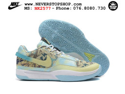 Giày bóng rổ cổ thấp Nike Ja 1 Xanh Trắng nam chuyên outdoor replica 1:1 real chính hãng giá rẻ tốt nhất tại NeverStopShop.com HCM