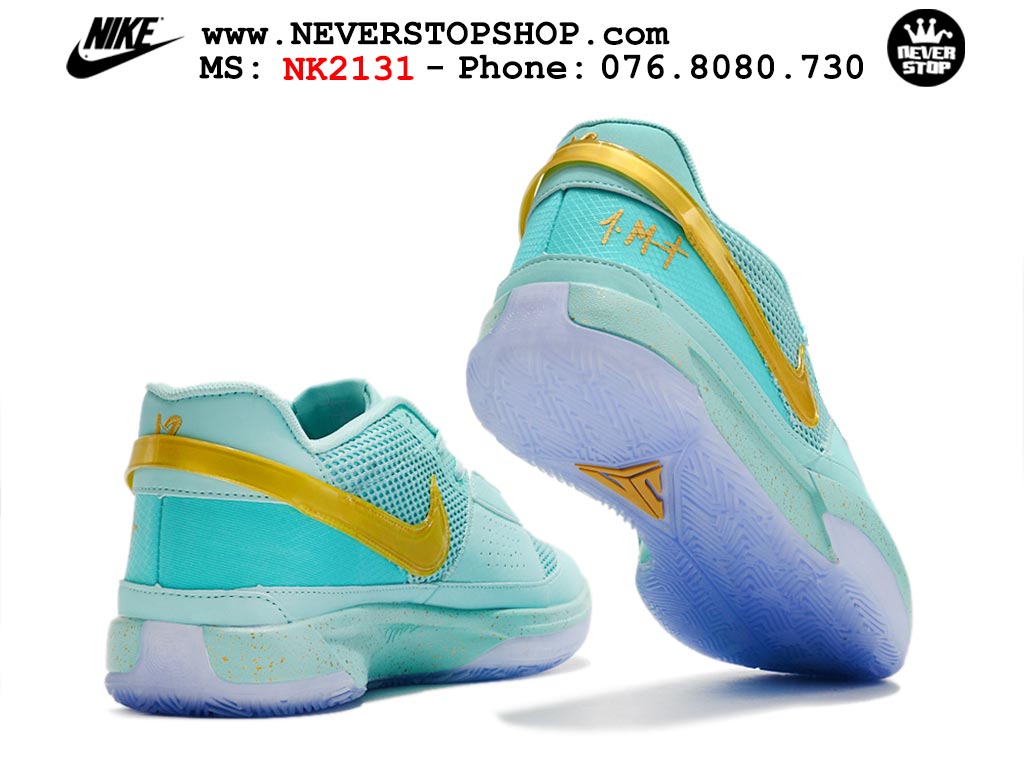 Giày bóng rổ cổ thấp Nike Ja 1 Xanh Vàng nam chuyên outdoor replica 1:1 real chính hãng giá rẻ tốt nhất tại NeverStopShop.com HCM