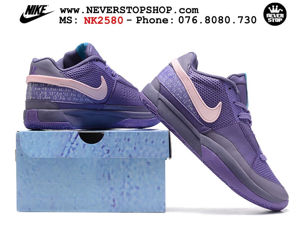 Giày bóng rổ cổ thấp Nike Ja 1 Tím Hồng nam chuyên outdoor replica 1:1 real chính hãng giá rẻ tốt nhất tại NeverStopShop.com HCM