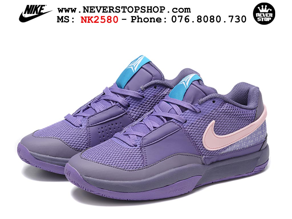 Giày bóng rổ cổ thấp Nike Ja 1 Tím Hồng nam chuyên outdoor replica 1:1 real chính hãng giá rẻ tốt nhất tại NeverStopShop.com HCM