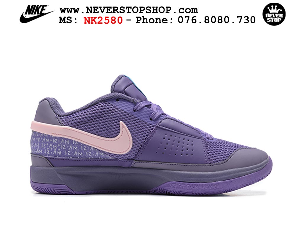 Giày bóng rổ cổ thấp Nike Ja 1 Tím Hồng nam chuyên outdoor replica 1:1 real chính hãng giá rẻ tốt nhất tại NeverStopShop.com HCM