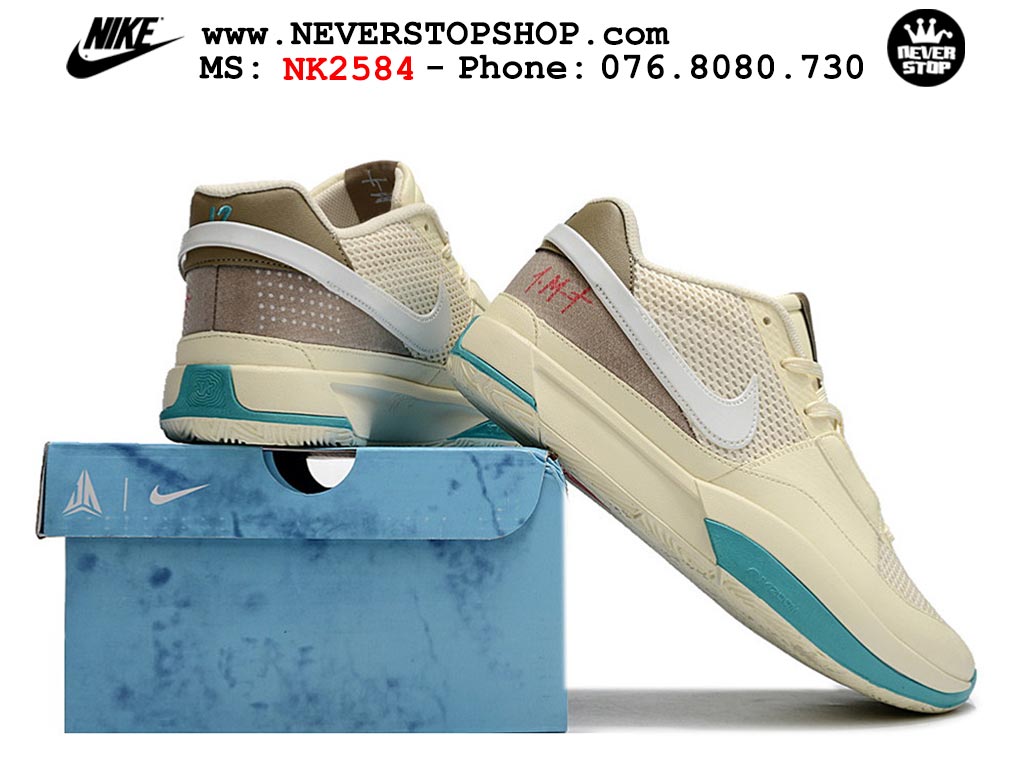 Giày bóng rổ cổ thấp Nike Ja 1 Kem Nâu nam chuyên outdoor replica 1:1 real chính hãng giá rẻ tốt nhất tại NeverStopShop.com HCM