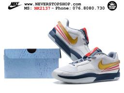 Giày bóng rổ cổ thấp Nike Ja 1 Trắng Xanh nam chuyên outdoor replica 1:1 real chính hãng giá rẻ tốt nhất tại NeverStopShop.com HCM