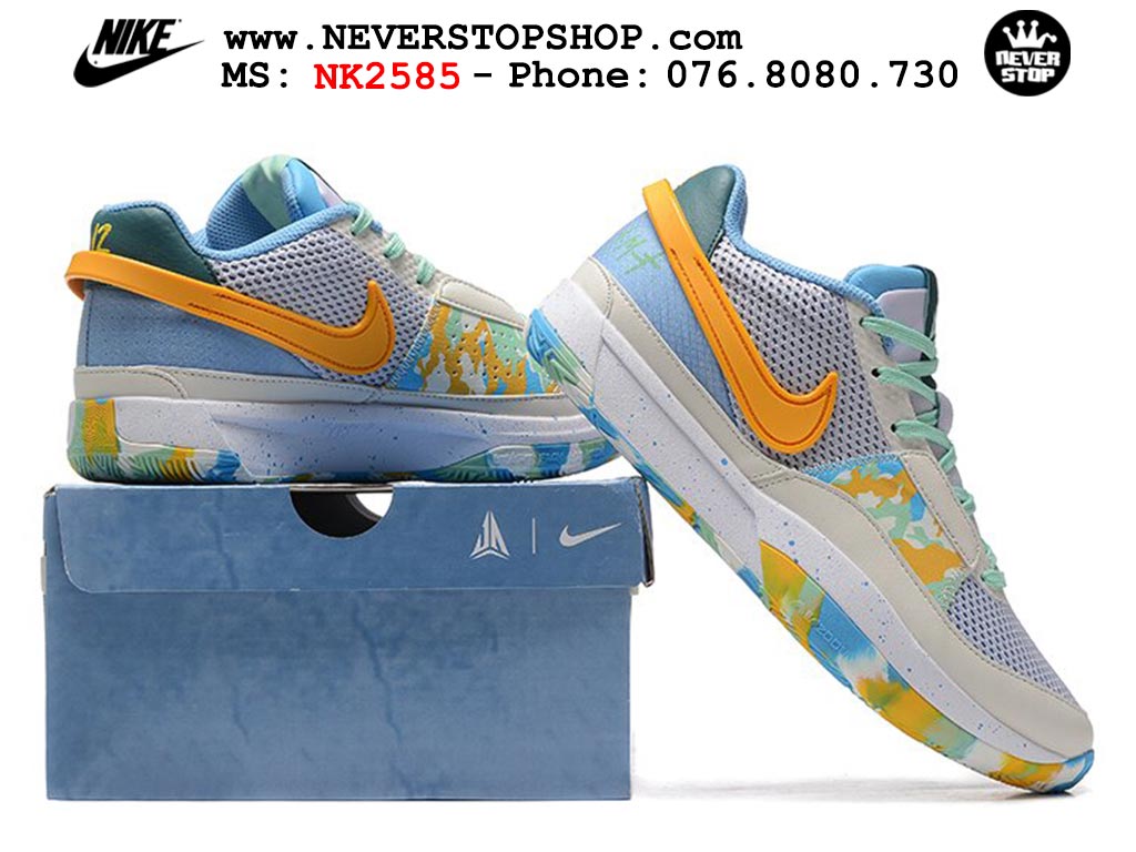 Giày bóng rổ cổ thấp Nike Ja 1 Xanh Dương Cam nam chuyên outdoor replica 1:1 real chính hãng giá rẻ tốt nhất tại NeverStopShop.com HCM