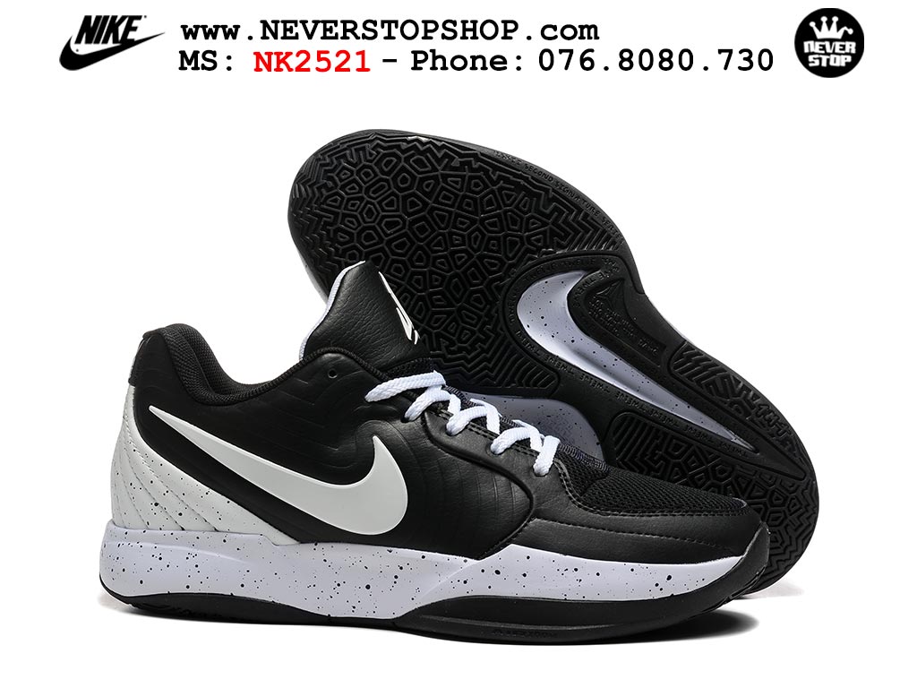 Giày bóng rổ cổ thấp Nike Ja 2 Đen Trắng nam chuyên outdoor replica 1:1 best batch chính hãng giá rẻ tốt nhất tại NeverStopShop.com HCM