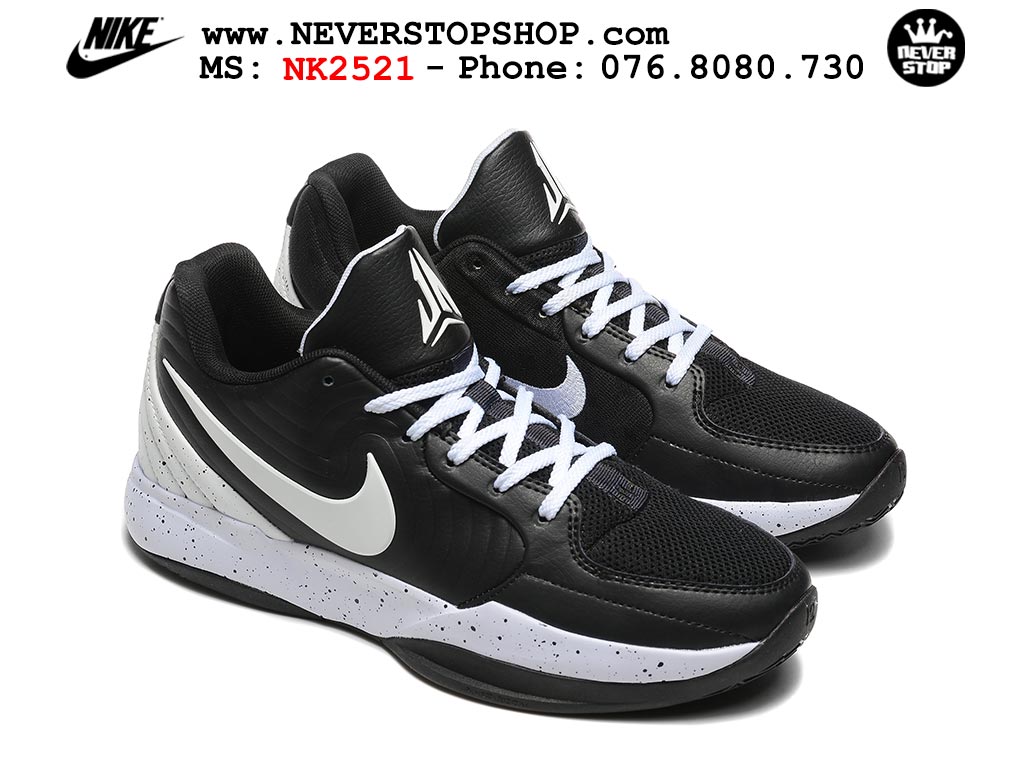 Giày bóng rổ cổ thấp Nike Ja 2 Đen Trắng nam chuyên outdoor replica 1:1 best batch chính hãng giá rẻ tốt nhất tại NeverStopShop.com HCM