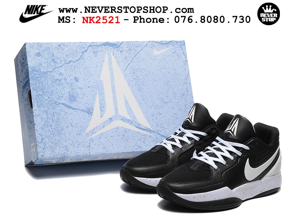 Giày bóng rổ cổ thấp Nike Ja 2 Đen Trắng nam chuyên outdoor replica 1:1 best batch chính hãng giá rẻ tốt nhất tại NeverStopShop.com HCM