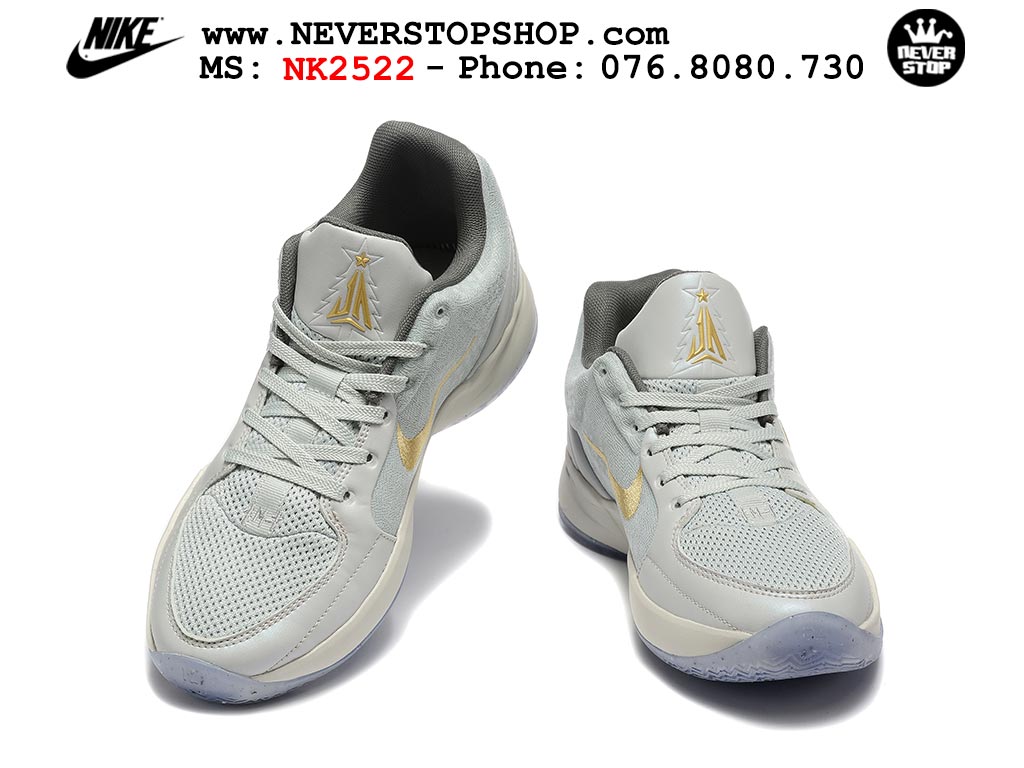 Giày bóng rổ cổ thấp Nike Ja 2 Xám Trắng nam chuyên outdoor replica 1:1 best batch chính hãng giá rẻ tốt nhất tại NeverStopShop.com HCM