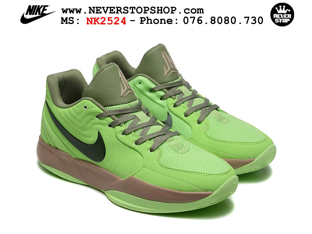 Giày bóng rổ cổ thấp Nike Ja 2 Xanh Lá Nâu nam chuyên outdoor replica 1:1 best batch chính hãng giá rẻ tốt nhất tại NeverStopShop.com HCM