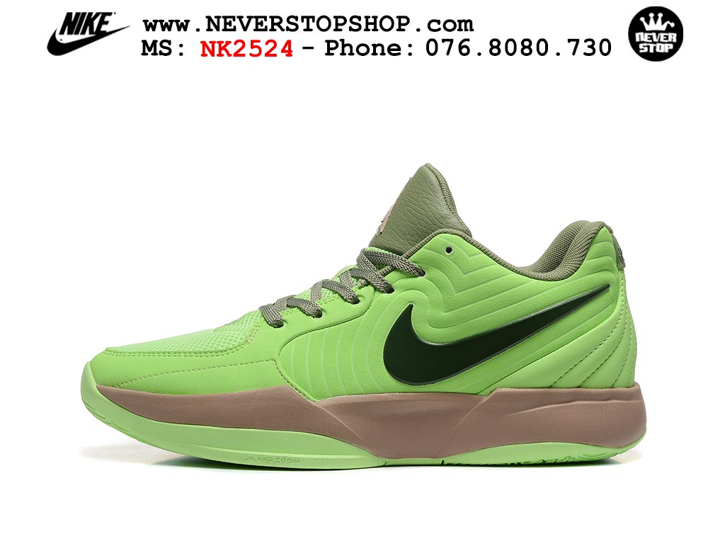 Giày bóng rổ cổ thấp Nike Ja 2 Xanh Lá Nâu nam chuyên outdoor replica 1:1 best batch chính hãng giá rẻ tốt nhất tại NeverStopShop.com HCM