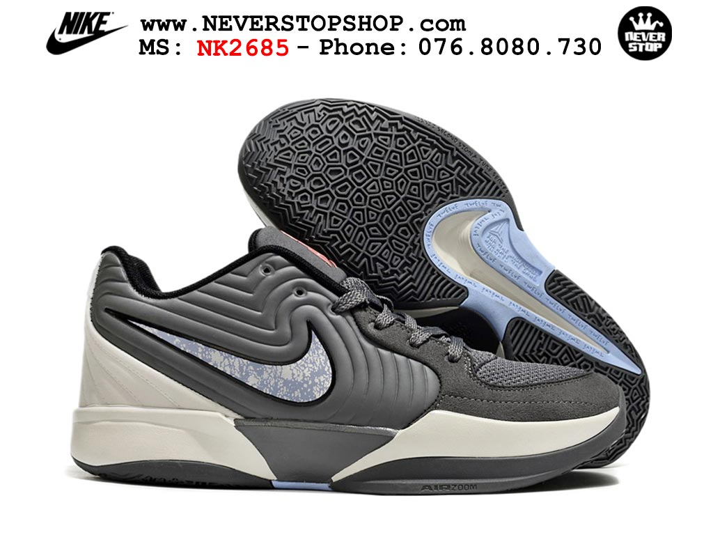 Giày bóng rổ cổ thấp Nike Ja 2 Xám Trắng nam chuyên outdoor replica 1:1 best batch chính hãng giá rẻ tốt nhất tại NeverStopShop.com HCM