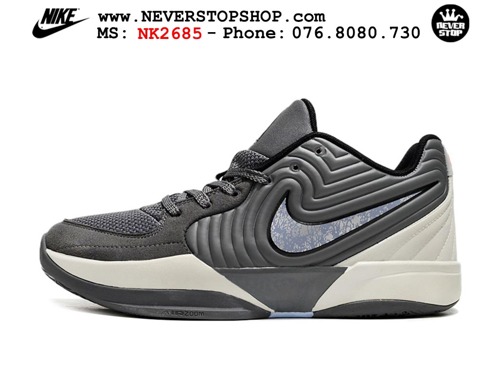 Giày bóng rổ cổ thấp Nike Ja 2 Xám Trắng nam chuyên outdoor replica 1:1 best batch chính hãng giá rẻ tốt nhất tại NeverStopShop.com HCM