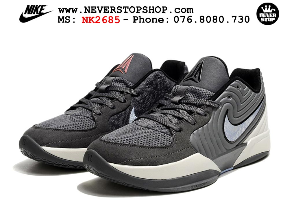 Giày bóng rổ cổ thấp Nike Ja 2 Xám Trắng nam chuyên outdoor replica 1:1 best batch chính hãng giá rẻ tốt nhất tại NeverStopShop.com HCM