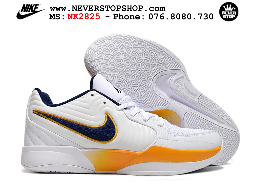 Giày Nike Ja 2 Trắng Vàng bóng rổ nam nữ Ja Morant giá tốt tại NeverStop Basketball Sneaker Shop Giày bóng rổ cổ thấp Nike Ja 2 Trắng Vàng nam chuyên outdoor replica 1:1 best batch chính hãng giá rẻ tốt nhất tại NeverStopShop.com HCM