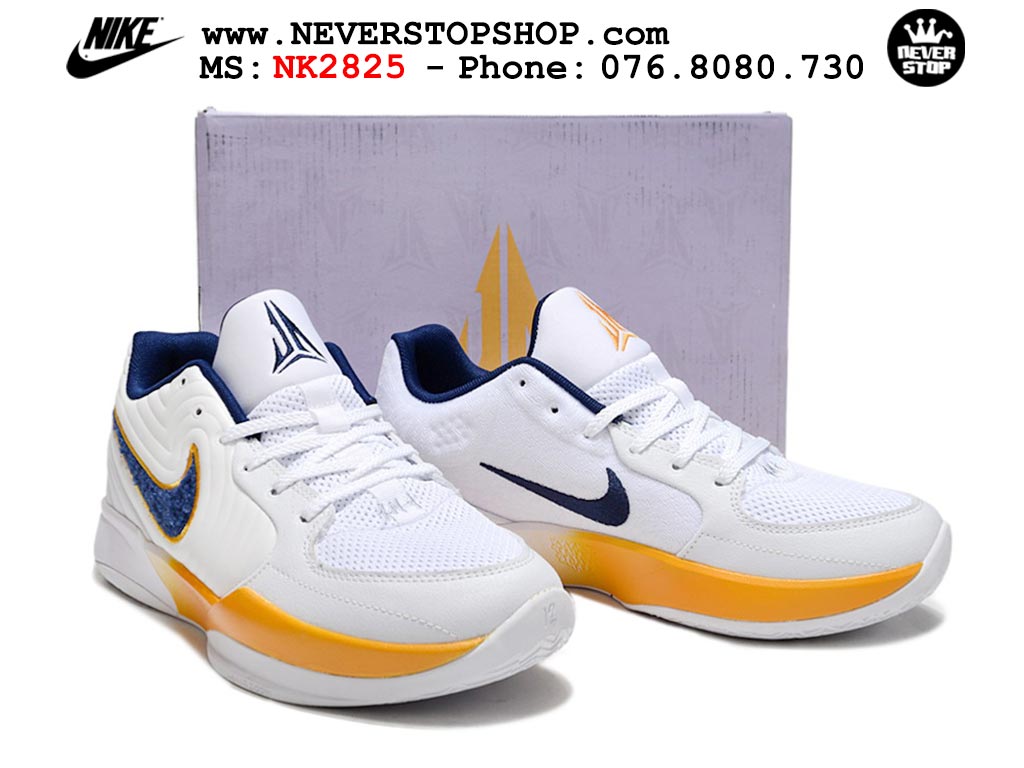 Giày Nike Ja 2 Trắng Vàng bóng rổ nam nữ Ja Morant giá tốt tại NeverStop Basketball Sneaker Shop Giày bóng rổ cổ thấp Nike Ja 2 Trắng Vàng nam chuyên outdoor replica 1:1 best batch chính hãng giá rẻ tốt nhất tại NeverStopShop.com HCM