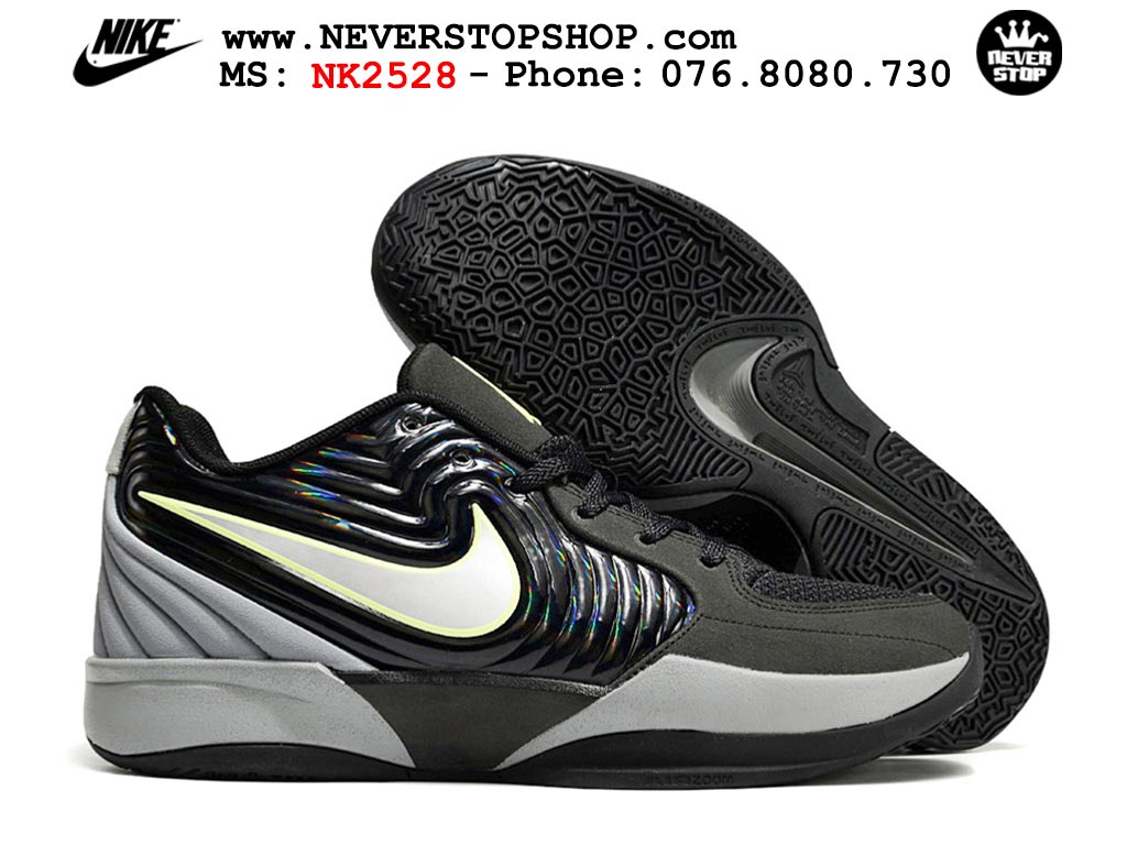 Giày bóng rổ cổ thấp Nike Ja 2 Đen Xám nam chuyên outdoor replica 1:1 best batch chính hãng giá rẻ tốt nhất tại NeverStopShop.com HCM