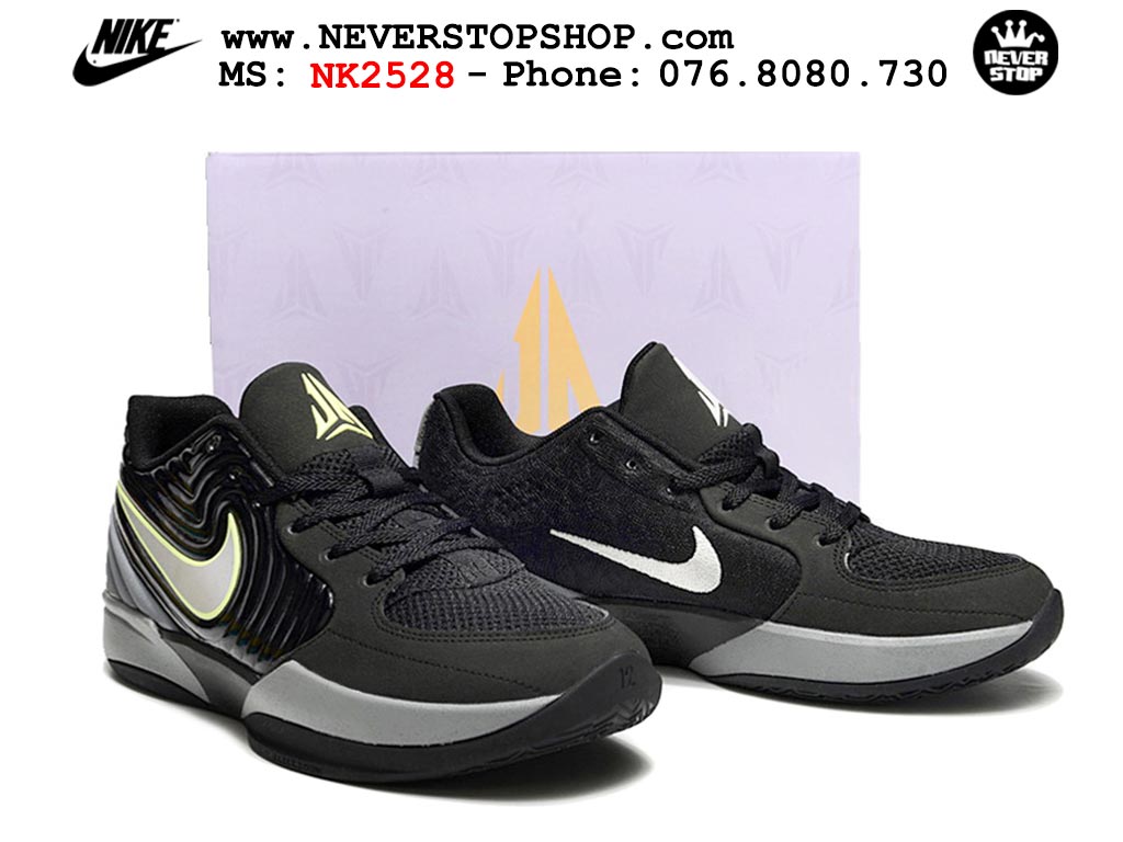 Giày bóng rổ cổ thấp Nike Ja 2 Đen Xám nam chuyên outdoor replica 1:1 best batch chính hãng giá rẻ tốt nhất tại NeverStopShop.com HCM