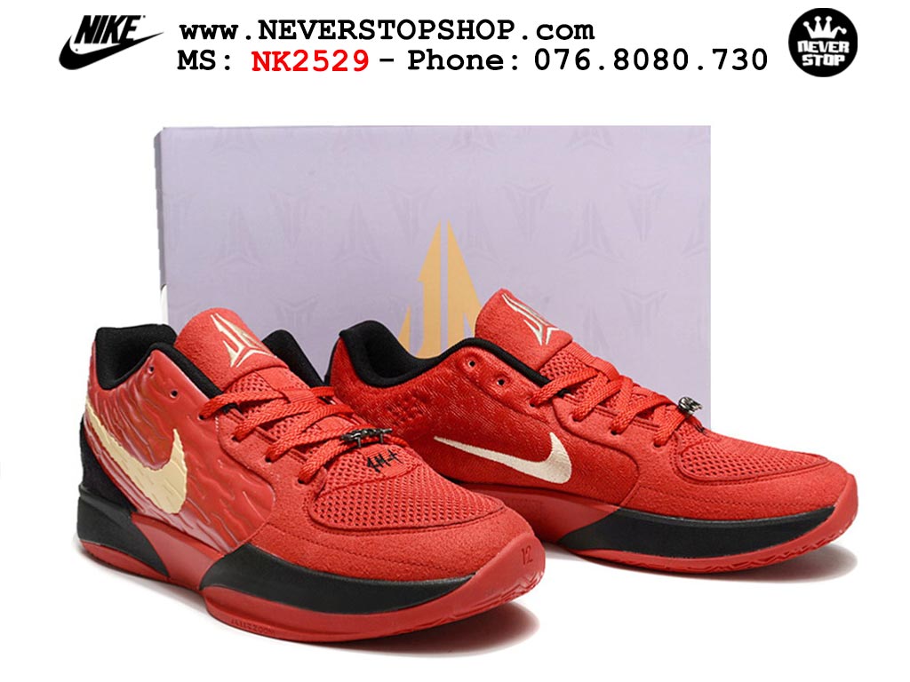 Giày bóng rổ cổ thấp Nike Ja 2 Đỏ Đen nam chuyên outdoor replica 1:1 best batch chính hãng giá rẻ tốt nhất tại NeverStopShop.com HCM