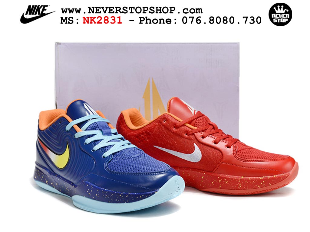 Giày bóng rổ cổ thấp Nike Ja 2 Xanh Dương Đỏ nam chuyên outdoor replica 1:1 best batch chính hãng giá rẻ tốt nhất tại NeverStopShop.com HCM