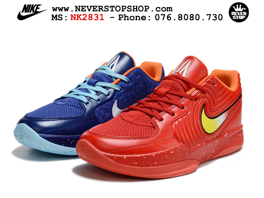 Giày bóng rổ cổ thấp Nike Ja 2 Xanh Dương Đỏ nam chuyên outdoor replica 1:1 best batch chính hãng giá rẻ tốt nhất tại NeverStopShop.com HCM