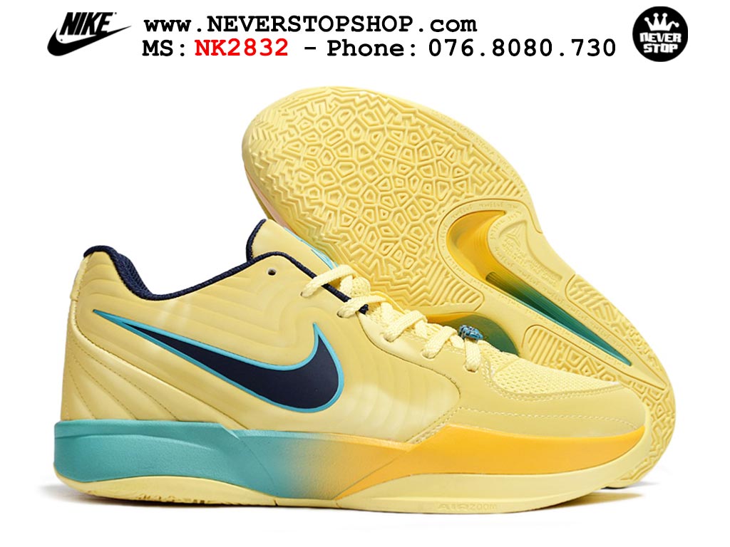 Giày bóng rổ cổ thấp Nike Ja 2 Vàng Xanh Dương nam chuyên outdoor replica 1:1 best batch chính hãng giá rẻ tốt nhất tại NeverStopShop.com HCM