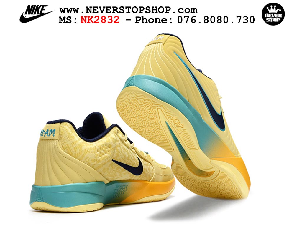 Giày bóng rổ cổ thấp Nike Ja 2 Vàng Xanh Dương nam chuyên outdoor replica 1:1 best batch chính hãng giá rẻ tốt nhất tại NeverStopShop.com HCM