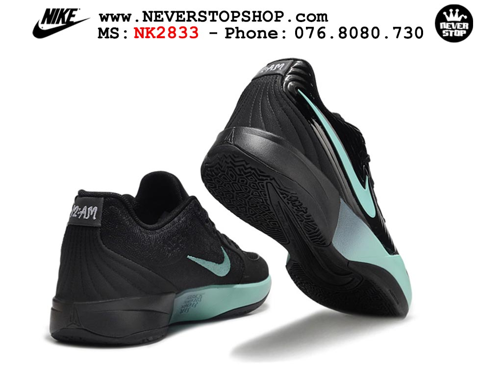 Giày bóng rổ cổ thấp Nike Ja 2 Đen Xanh Ngọc nam chuyên outdoor replica 1:1 best batch chính hãng giá rẻ tốt nhất tại NeverStopShop.com HCM