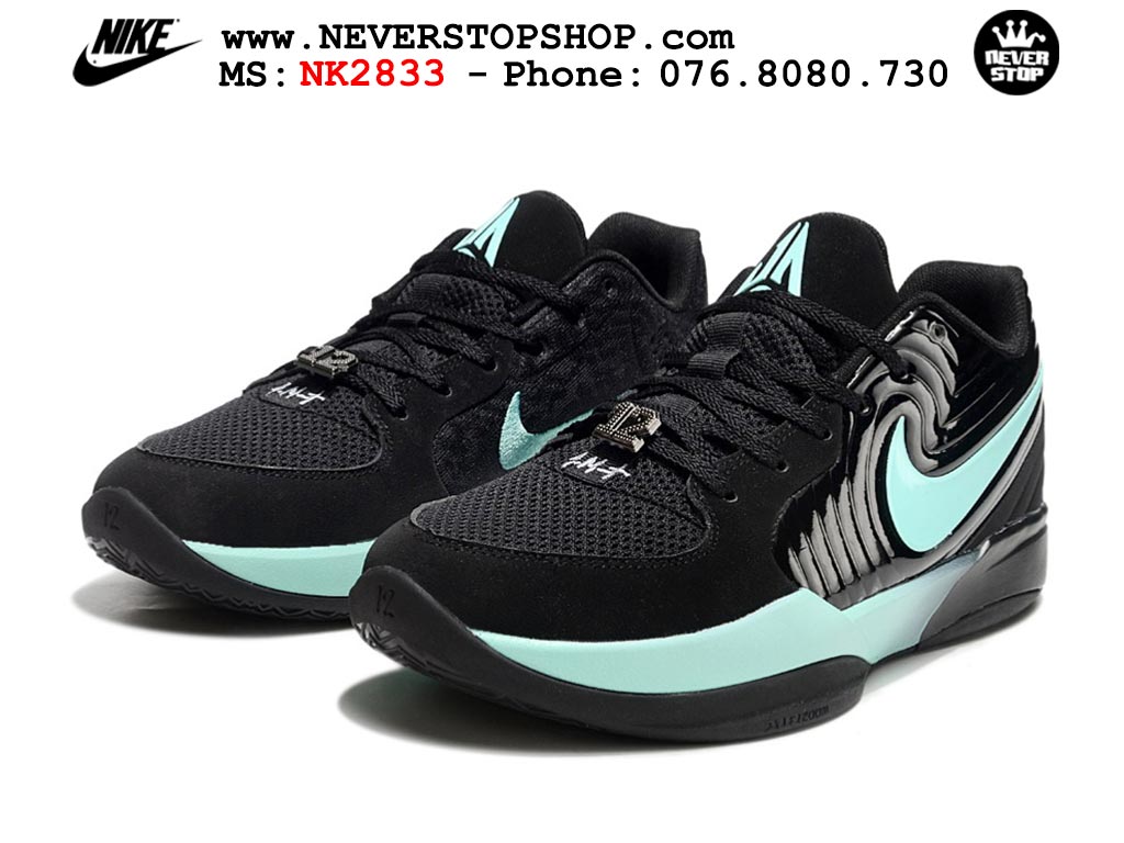 Giày bóng rổ cổ thấp Nike Ja 2 Đen Xanh Ngọc nam chuyên outdoor replica 1:1 best batch chính hãng giá rẻ tốt nhất tại NeverStopShop.com HCM