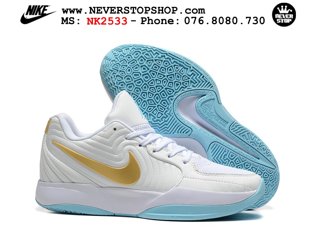 Giày bóng rổ cổ thấp Nike Ja 2 Trắng Xanh Dương nam chuyên outdoor replica 1:1 best batch chính hãng giá rẻ tốt nhất tại NeverStopShop.com HCM