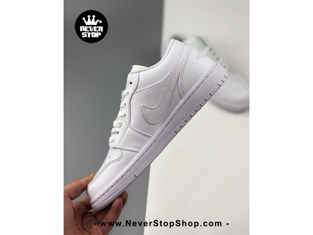 Giày Nike Jordan 1 Low All White nam nữ hàng chuẩn sfake replica 1:1 real chính hãng giá rẻ tốt nhất tại NeverStopShop.com HCM