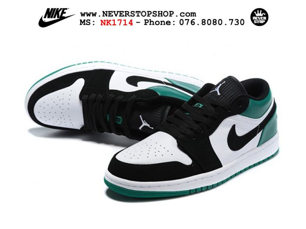 Giày Nike Jordan 1 Low Black Green nam nữ hàng chuẩn sfake replica 1:1 real chính hãng giá rẻ tốt nhất tại NeverStopShop.com HCM