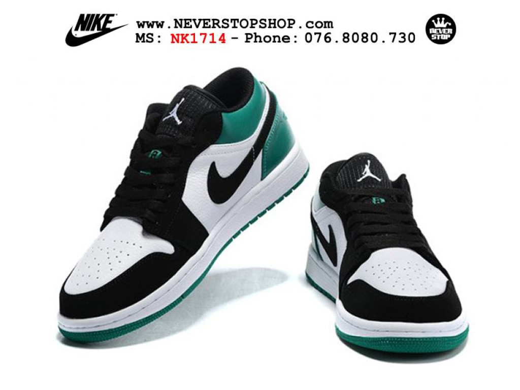 Giày Nike Jordan 1 Low Black Green nam nữ hàng chuẩn sfake replica 1:1 real chính hãng giá rẻ tốt nhất tại NeverStopShop.com HCM