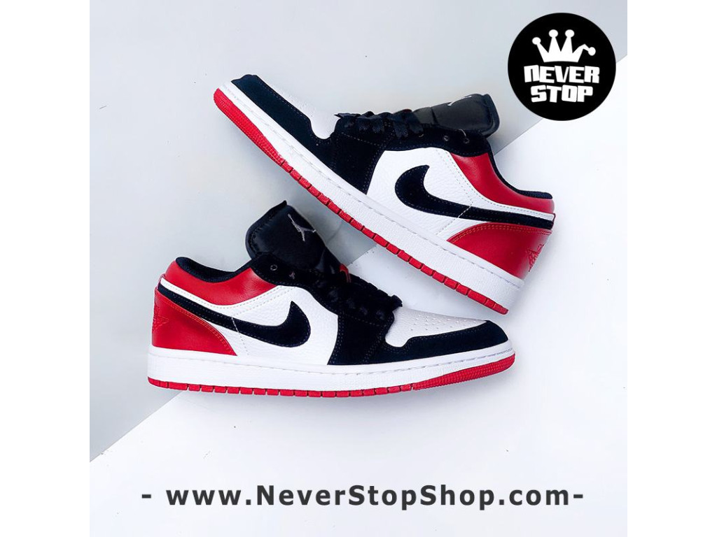Giày Nike Jordan 1 Low Black Toe nam nữ hàng chuẩn sfake replica 1:1 real chính hãng giá rẻ tốt nhất tại NeverStopShop.com HCM